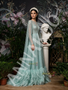 Formal Green Long Sleeve Scoop A Line Cape Prom Dress