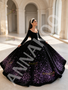 Shop 2026 ANNAKOO Ball Gown Purple Velvet Sequin Long Sleeve Scoop Prom Dress Under 339