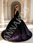 Shop 2026 ANNAKOO Ball Gown Purple Velvet Sequin Long Sleeve Scoop Prom Dress Under 339