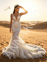 V Neck Feather Sequin Trumpet Mermaid White Prom Dress 