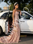 Shop 2026 ANNAKOO Pink Sweetheart Beading Flower Trumpet Mermaid Prom Dress With Slit Under 338