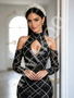 Shop 2026 ANNAKOO Halter Keyhole Long Sleeves Trumpet Mermaid Black Prom Dress Under 298