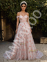Shop 2026 ANNAKOO Off The Shoulder Pink Flower Beading A Line Tulle Prom Dress Under 298
