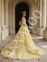 Shop 2026 ANNAKOO Long Sleeve V Neck Yellow A Line Beading Flower Prom Dress Under 298