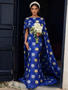 Shop 2026 ANNAKOO Blue Cape Sheath Column Lace Floral Round Prom Dress Under 298
