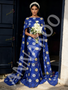 Shop 2026 ANNAKOO Blue Cape Sheath Column Lace Floral Round Prom Dress Under 298