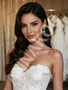 Lace Sheath Column Short Mini Tulle Detachable Train Wedding Dress 