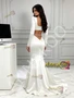 White Satin Trumpet Mermaid Bridal Gown