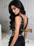 Stunning Black Beaded V Neck Prom Gown