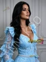 Intricate Lace Bodice on Baby Blue Prom Gown