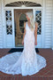 Appliques Lace V-Neck Pink Sweep Train Long Prom/Wedding Dress