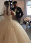 Tulle Long Sleeves Ball Gown Wedding Dress With Lace