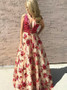 Beading Embroidery Floral Deep V-Neck Light Champagne Prom Dress 