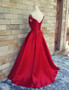 Bowknot Off-the-Shoulder Short Sleeves Red Prom Dress 