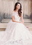 Romantic Off-the-shoulder Wedding Dress With Lace Appliques Belt
