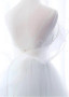  Organza Scoop Blue A-line 3 D Flowers Wedding Dress 