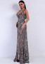  Sequin Spaghetti Straps Green Sheath Column Prom Dress