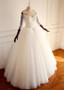 Tulle Off-the-shoulder  Beadings Ball Gown Wedding Dress