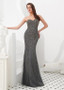 Sweetheart Silver Mermaid Evening Dress With Detachable Shawl