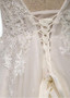 Beading Tulle V-neck Neckline A-line Wedding Dress