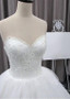 High Low Tulle & Organza Sweetheart 3D Flowers Ball Gown Wedding Dress