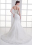  Simple Tulle Strapless  Mermaid Wedding Dress With Bead