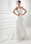 Dropped Waistline A-line  Satin Sweetheart  Wedding Dress