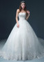  Appliques Tulle Strapless Beading Ball Gown Wedding Dress 