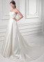  Beading Waist Satin Sweetheart  A-line Wedding Dress