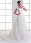 Beading Tulle Sweetheart Simple A-line Wedding Dress