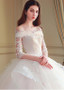 Appliques Tulle Off-the-shoulder Ball Gown Wedding Dress