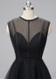 Black Tulle Jewel Knee-length A-line Homecoming Dress