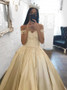 Appliques Ball Gown Off-the-Shoulder Silver Satin Quinceanera Dress