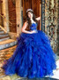 Ball Gown Beading Sweetheart Royal Blue Tulle Quinceanera Dress