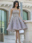Sweetheart Lilac Lace Homecoming Prom Dress with Beading