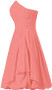 Watermelon Sweetheart Short Bridesmaid Dresses Wedding Party Dress
