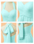 Mint Chiffon Halter A-Line Long Bridesmaid Wedding Guest Dress