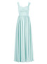 Long Green A-Line Chiffon Maxi Dress Bridesmaid Dress 