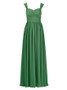 Long Green A-Line Chiffon Maxi Dress Bridesmaid Dress 
