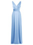 V-Neck Long Jersey Sleeveless Knit Formal Evening Bridesmaid Dress