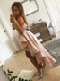 Pink Lace Detachable Sheath Sweetheart  Train Homecoming Dress