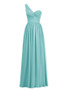 Long Purple Chiffon One Shoulder Bridesmaid Dress