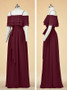 Long Chiffon Spaghetti Straps Maxi Lavender Bridesmaid Dress