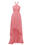 High-Low Halter Chiffon Mint Bridesmaid Dress
