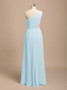 Mint Asymmetric Long  Maxi Chiffon Bridal Party Bridesmaid Dress