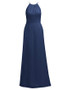 Long Lavender Halter Maxi Chiffon Bridesmaid Dresses 
