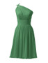  Asymmetric Chiffon  Party Green Short Bridesmaid Dress
