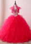 Sweetheart  Red Ball Gown Quinceanera Dresses With Detachable Jacket