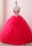 Sweetheart  Red Ball Gown Quinceanera Dresses With Detachable Jacket