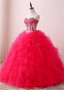 Sweetheart  Red Ball Gown Quinceanera Dresses With Detachable Jacket